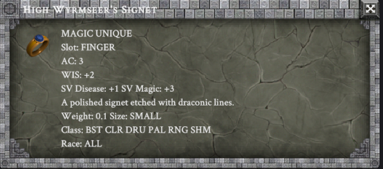 HIGH WYRMSEER'S SIGNET item card